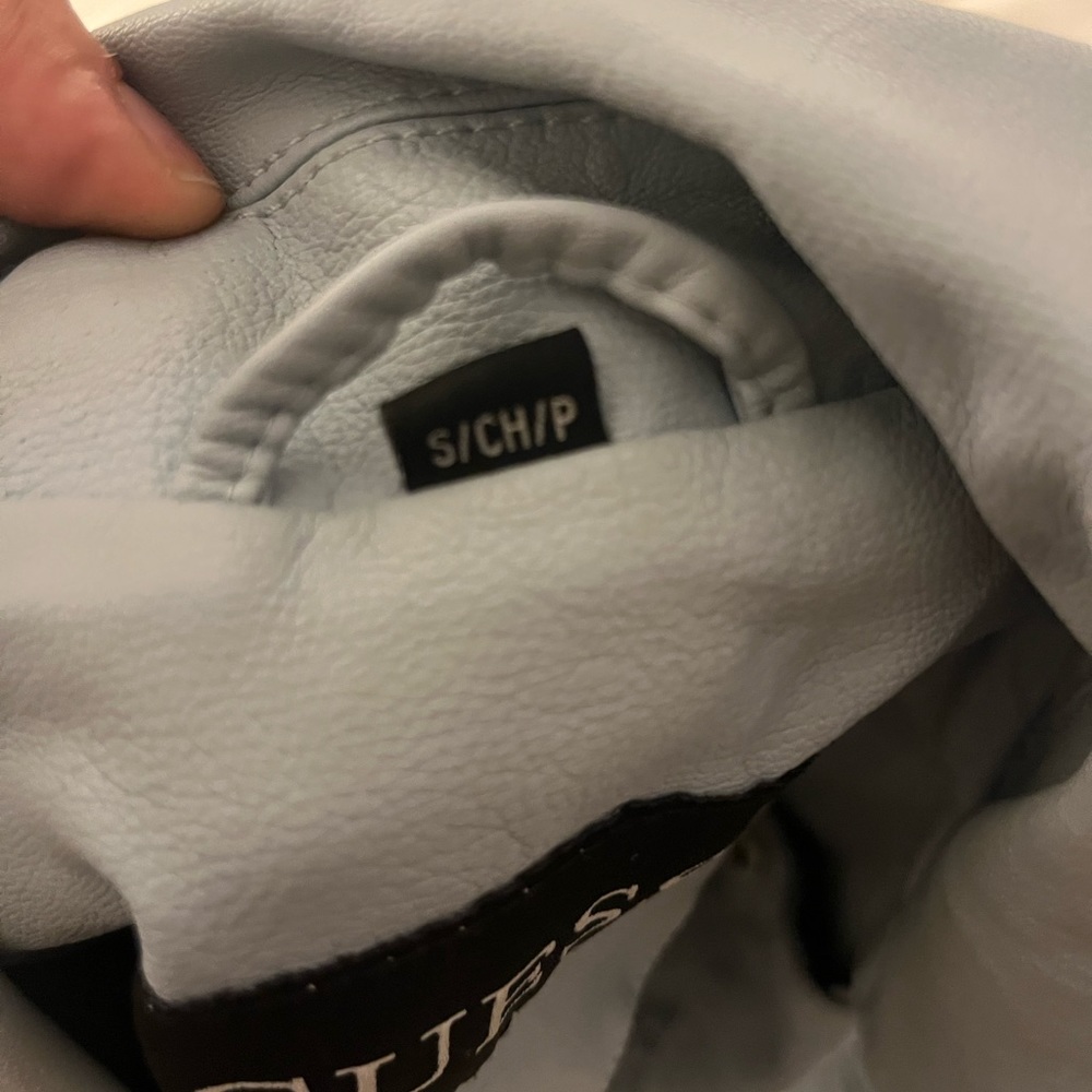 Guess blue leather jacket